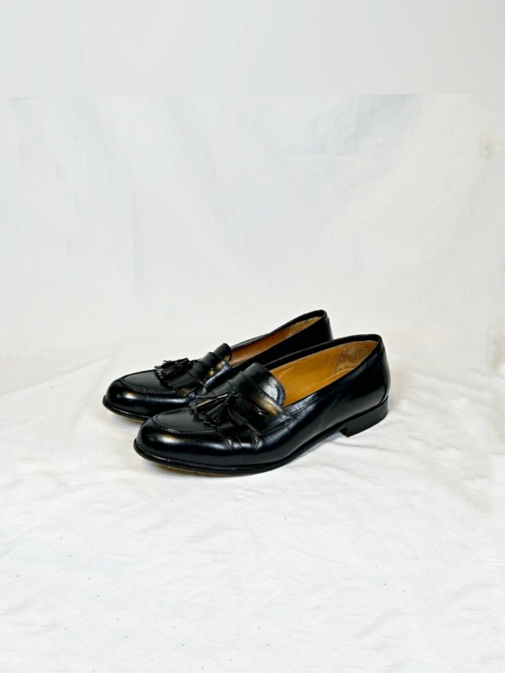 Mezlan Mens Black Calf Leather Santander Kiltie Tassel Loafers Dress Shoes~10.5